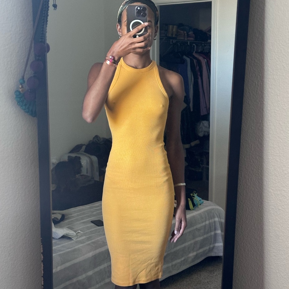 Zara Mustard Midi Dress